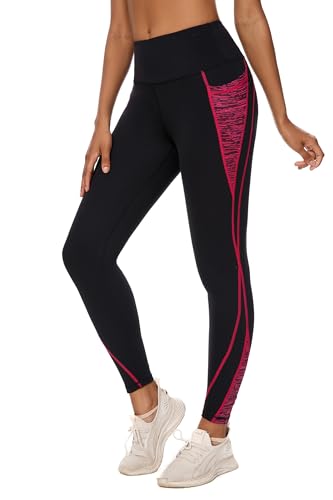 Legging de sport femme avec poche : pantalon de fitness taille haute long