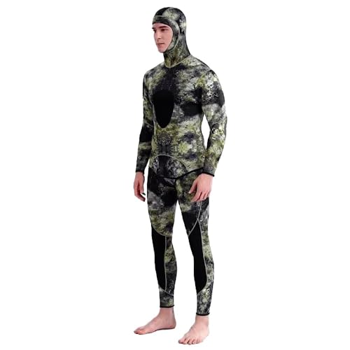 YYLUOYANG Trajes De Neopreno Traje de Neopreno de 3 mm de Manga Larga con Capucha, 2 Piezas, Sumergible for Hombre, Resistente al Agua y a la Intemperie. Neopreno Hombre(3MM,S 46-55KG)