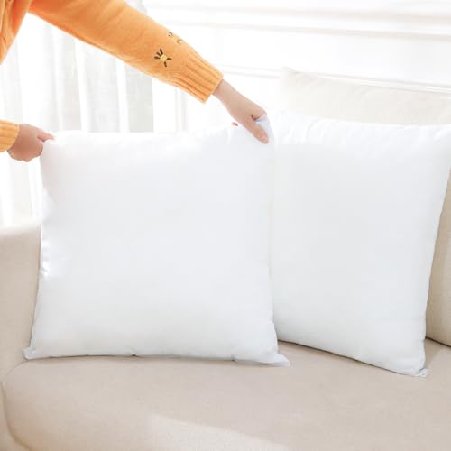 Ohok BZX-WFB Pack Of 2 Throw Pillow Inserts 16X16 Inch Square Cushion Inner Soft Fluffy Plump Stuffer Cushion Pads White Decorative Pillow Inserts thumb #7