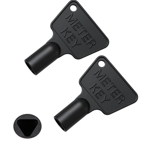 HowseHold Gas Meter Box Key [2 Pack] - Triangle Key - Electric Box Key - Utility Box Key - Black Plastic Key