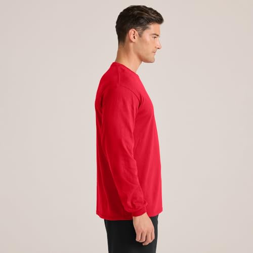 Soffe Mens Long-Sleeve Cotton T-Shirt, Black, Medium