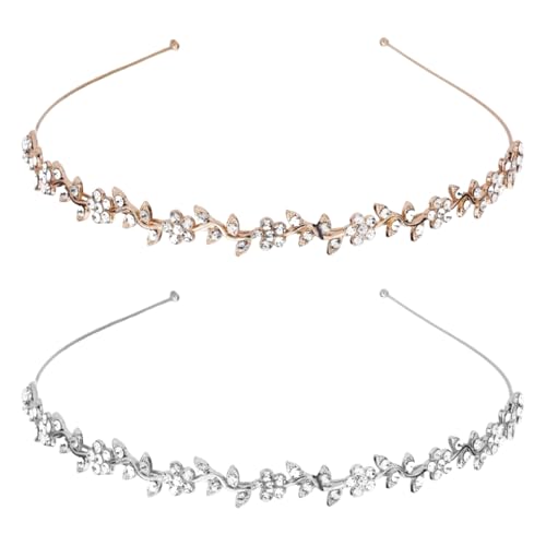 SYEYCW Lot de 2 couronnes de mariée, couronne princesse, serre-tête pour femme, élégante, pour mariage, première communion et mariée