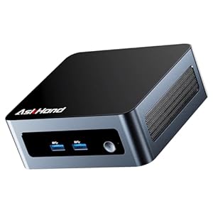 AskHand Mini PC AMD Ryzen 7 5700U (8 Core 16 Thread, bis zu 4,3 GHz) 16 GB DDR4 RAM 512 GB PCIE SSD, Windows 11 Pro/WiFi 6 /BT-5.2 /USB*4 /USB-C /2*HDMI, 4K@60Hz Dreifache gleichzeitige Anzeige