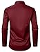 JEMITOP Men's Stretch Multi-Use Dress Shirts Party Prom Wedding Tuxdeo Long Sleeve Button Down Shirts Burgundy L