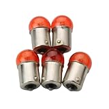 Lot de 5 voyants lumineux orange 12 V 10 W BA15S G18 for moto, scooter, kart, quad, 50 cc, 70 cc, 110 cc, 125 cc, 150 cc, 200 cc, 250 cc