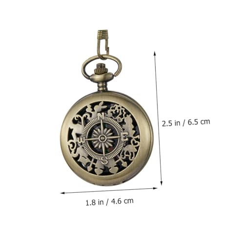 Brújula de bolsillo retro GALPADA aleación vintage para camping miniatura 2