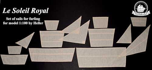 Un set di vele in tela per un modello di barca a vela. Variante roll-up a vela per modello: Le Soleil Royal Produttore del modello: Scala luminosa: 1:100 Numero di vele nel set: 14 Produttori di accessori: HiSModel Per una descrizione completa delle vele e per ulteriori informazioni consultare la descrizione dettagliata.