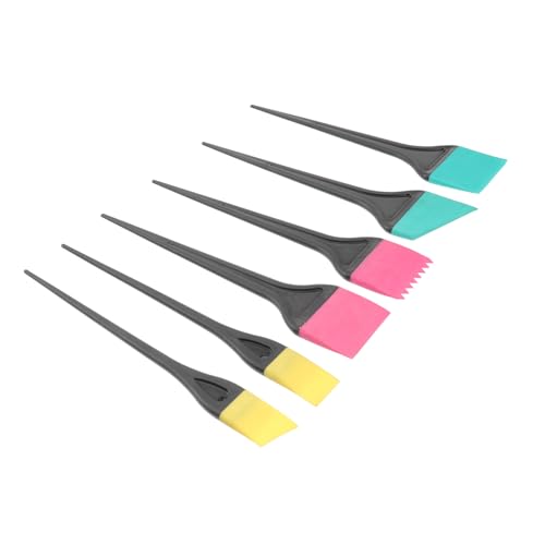 NOLITOY Kit 6 Pennelli Per Tintura Per Chioma in Silicone, Spazzola Per Tintura Da Parrucchiere Impugnatura Comoda, Applicatore Professionale Per Colorazione Chioma Fai Da Te a Casa e Salone