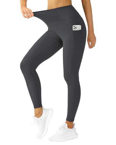 Queenieke Yoga-Leggings mit hoher Taille, 2 Taschen, Trainingshose für Damen und Mädchen, mit Bauchkontrolle, blickdichte Sportbekleidung, M