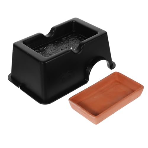 Kisangel Reptilienversteck Höhle Aus Keramik Mit Luftbefeuchtung Groß Langlebiges Schildkrötenhaus Für Terrarium Versteck Und Reptilienzubehör