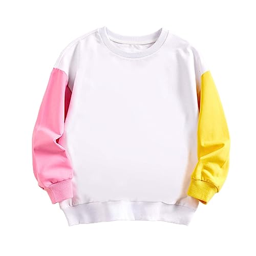 Toddler Solid Soft Cotton Sweatshirt Long Sleeve Pullover Top Multicolor T-Shirts for Baby Kids Boys (A, 5-6 Years)