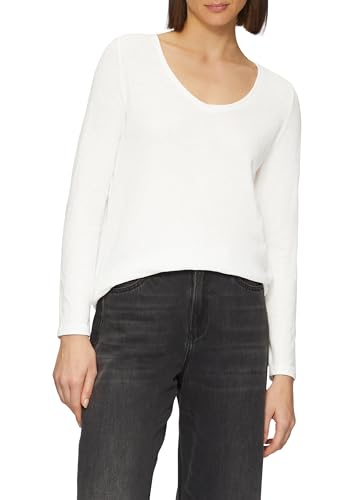 s.Oliver Langarmshirt aus Slub Yarn mit Rollkanten am Ausschnitt