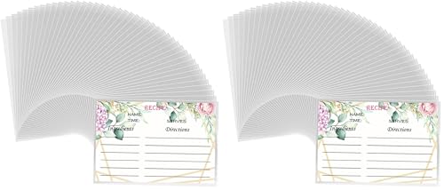 4x6 Inches Recipe Card Protectors, Recipe Card Covers, Set of 100 (Pack of 2)