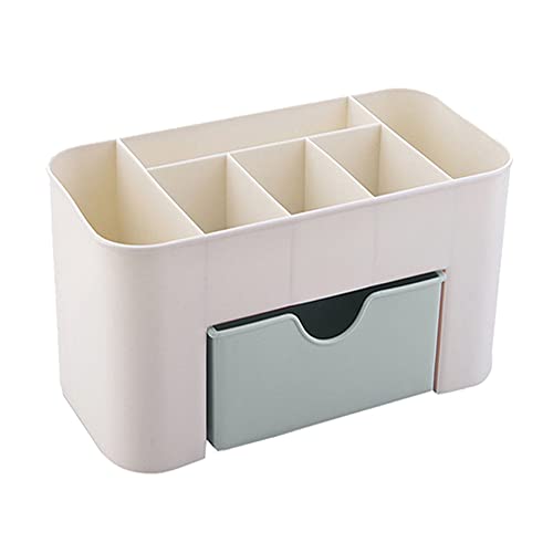 TopHomer Caja de almacenamiento de cosméticos de escritorio, organizador de maquillaje multifuncional, cajones de exhibición para el cuidado de la piel, para baño, dormitorio y oficina, color verde