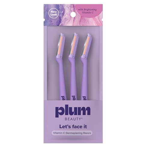Plum Beauty Vitamin C Dermaplaning Razors – Infused Facial Razors for Women - Peach Fuzz & Dead Skin Remover - Brighten - Detailed View
