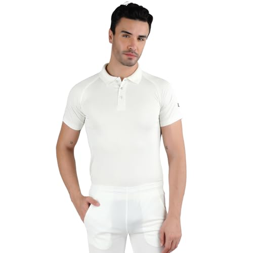 Image of DSC Atmos Half Sleeve Polyester Cricket T-Shirt Size 28 (White /Navy)