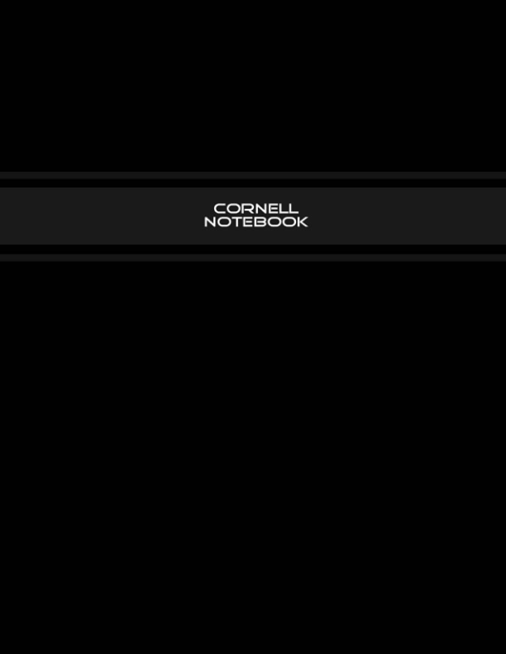 Cornell Notes Notebook 8.5"x11" with Ruled Lines & Dotted, Index and Numbered Pages, Cornell Note Taking System for School and University - Minimalist Black Cover