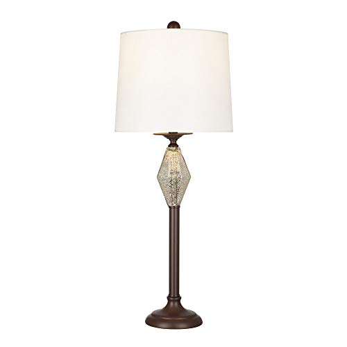 Amazon Brand – Ravenna Home Contemporary Metal Table Lamp With Mercury Glass Accent, Led Bulb Included, 28.5"H, Dark Bronze #TOP1