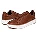 Nautica Men's Court Walking Shoes, Comfortable Vegan Suede Sneakers for Casual Fashion, Lace-Up Low-Top Loafer -Donley-Cognac 2-9.5