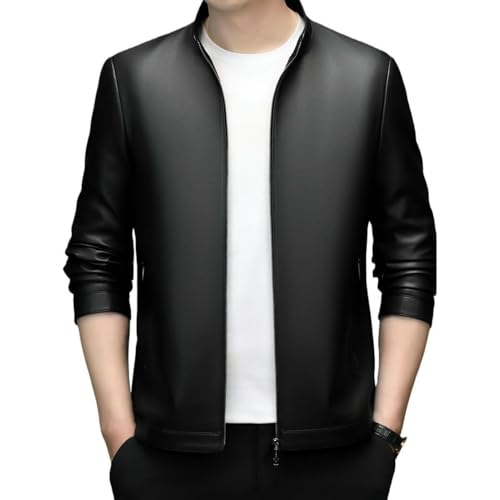 Veste pour homme en cuir synthétique contre le vent frais de l'automne