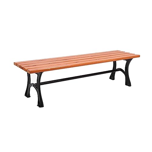 Banc d'extérieur bois massif sans dossier pour optimiser l'espace de la véranda