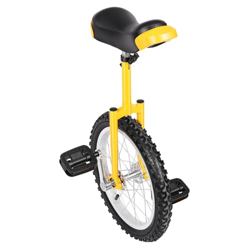 CLEADONG Monocycle de 40,6 cm - Réglable en hauteur - Pour entraînement d'équilibre - Pour cyclistes de 1,2 à 1,55 m - Béquille pour enfants à partir de 7 ans - Pour enfants, adultes et professionnels