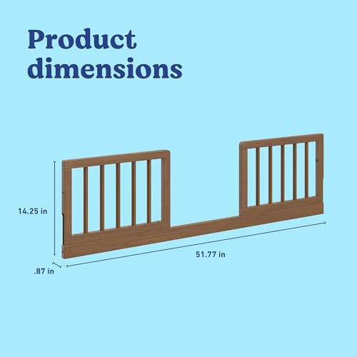 Image of Graco Storkcraft Safety Guardrail Kit with Dowels - GREENGUARD Gold Certified, Converts Compatible Crib to Toddler Bed, Kit Includes 2 Toddler Guardrails, Hazelnut