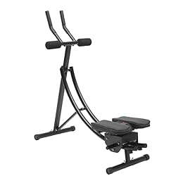 Abdominal Workout Machine with LED Display, Gear Adjustable Ab Training Machine at Home or Gym for Core Strength Training, 330lbs Ab Crunch Machine with Six Silent Rollers, Rotatable Cushion, Black