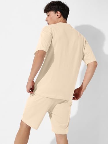 Image of Zombom Combo of Men's Night Suit | Men's Co-ord Set | Lounge-wear Nightdress Pajama Set | Summer Night Wear | Solid Plain Casual Pajama Shorts Set | Beach Wear Pack of 2