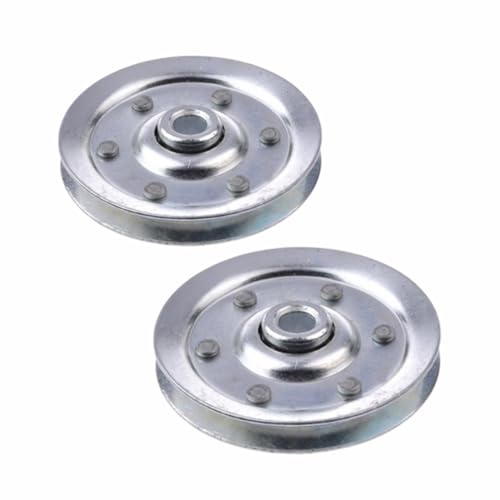 3 inch Garage Door Pulley Heavy Duty Garage Door Cable Wheels Replacement Parts Silver Extension Spring Pulley Wheel for Replacing Old and Worn Pulley 200 LB Load Rating(2 Pack)