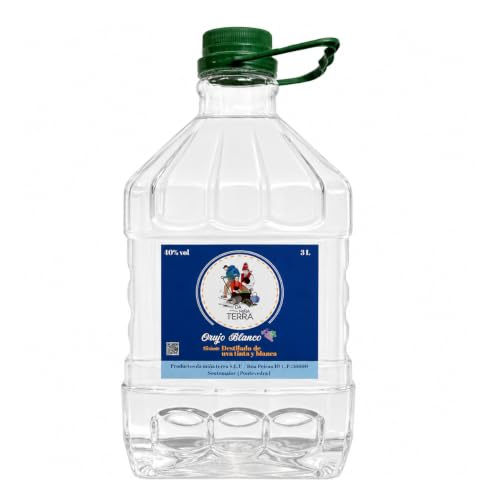 Da Miña Terra - 3 Litros - Orujo blanco gallego - Aguardiente destilada de uva tinta y blanca - 40% Vol