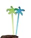 ERUIOLA ESKONI 7 Inch Plastic Cocktail Ice Drink Swizzle Sticks Tropical Palm Tree Set of 50