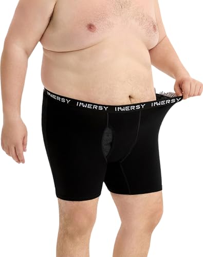 INNERSY Men's Big and Tall Boxer Briefs Cotton Stretch Moisture Wicking Underwear 5-Pack - Image 3