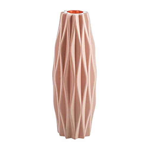 Plastic Vase,8.4" Minimalist Modern Flower Vase,Ribbed Textured Decorative Vases,Cylinder Vases for Pampas Grass,Bud Vase for Centerpieces Home Decor Table Wedding Living Room Bouquet - image 3