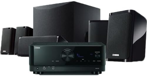Yamaha YHT-5960U 5.1-Channel Home Theater System for TV Surround Sound System with 8 100W Powered Subwoofer and 8K HDMI and MusicCast Bundle with Accessories Yamaha YHT-5960U 5.1-Channel Home Theater System for TV Surround Sound System with 8 100W Powered Subwoofer and 8K HDMI and MusicCast Bundle with Accessories