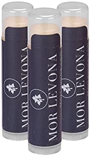 MOR LEVONA Organic Hemp Lip Balm - USDA Certified Organic All Natural Lip Balm - Hemp Lip Moisturizer Soothes, Hydrates, Nourishes, and Protects Dry, Chapped Lips - Natural Vanilla Flavor (3-Pack)