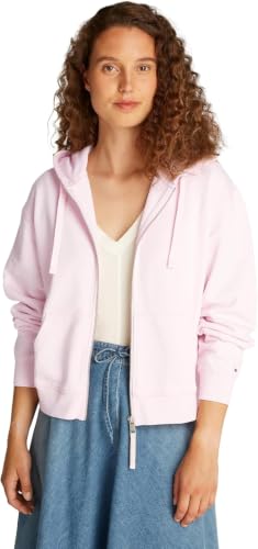 Sweat femme zippé Tommy Hilfiger veste à capuche coton logo script