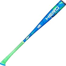 Axe Hero USA Baseball Bat | Drop -12 | 1-Piece Alloy | 2 1/2" Barrel | تصميم متوازن خفيف الوزن لأقصى سرعة للخفافيش | رائع للشباب، المبتدئين | أزرق/أخضر