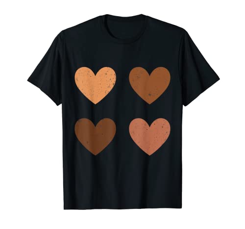 Mujer Melanina corazones negro historia mes día de San Valentín niños Camiseta