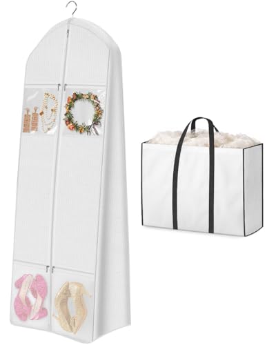 MISSLO Portable 70" Wedding Dress Garment Bag with Bride Tote
