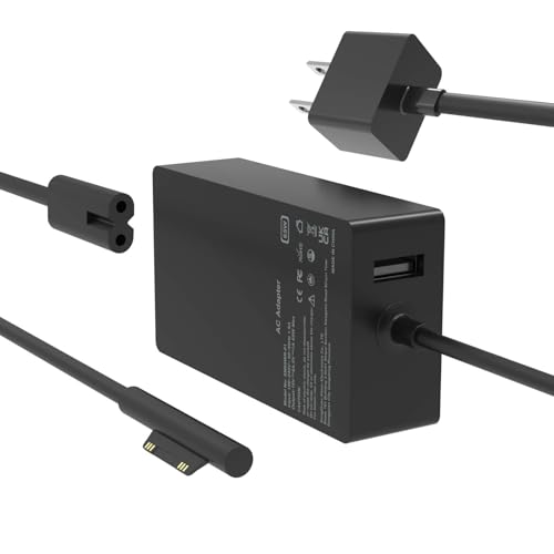 【Surface Pro充電器】65W Surface ACアダプター15V 4AサーフェスSurface充電器 純正Microsoft Surface Pro 3/4/5/6/7/8/9/X、Windows Surface Laptop 5、4、3、2、1 Studio、Surface Go Tablet、Surface Book 3、2、1と互換性があります, 44W、36Wをサポート
