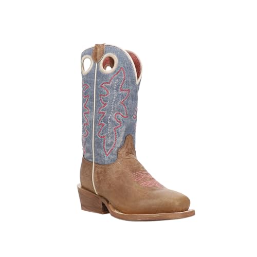 ROPER Kids Girls Ride 'Em Cowgirl Square Toe Casual Boots Mid Calf - Blue, Brown2