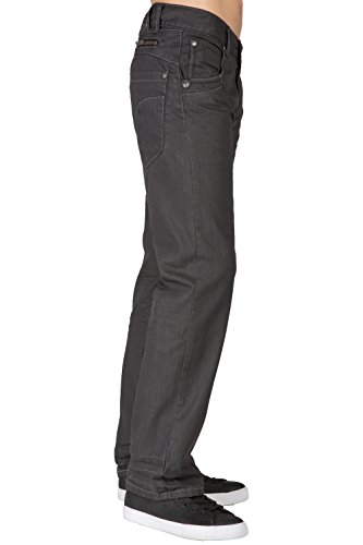 Level 7 Men's Relaxed Straight Leg Premium Denim Handcrafted Wash Jeans with Zipper Trim Pocket Detail