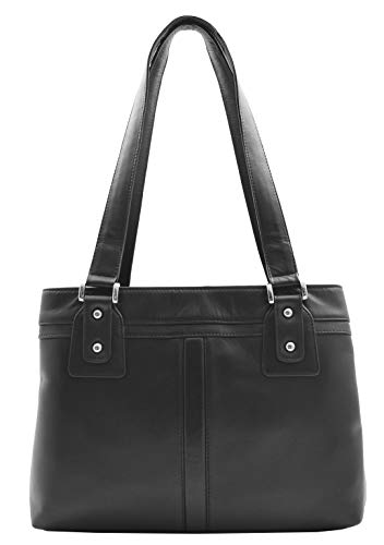 Sac à main en cuir noir House Of Leather Bellevue idéal pour le bureau et les sorties