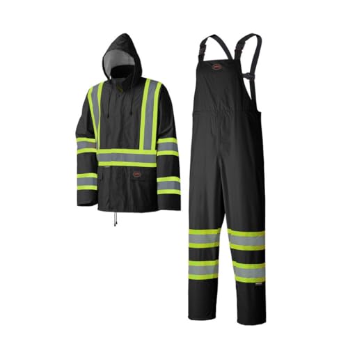 Pioneer Hi Vis Lightweight Waterproof Safety Rain Suit - Reflective Work Rain Gear for Men and Women