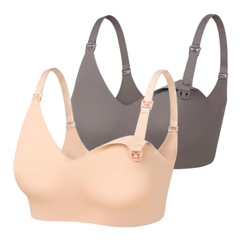 Image of As Fairy Seamless Nursing Bras for Breastfeeding Soft Wireless Sleep Maternity Bralette Regular and Plus Size
