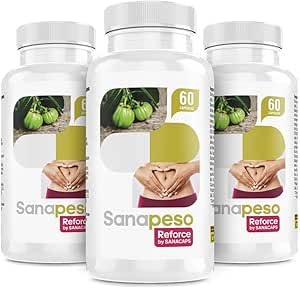 Cápsulas Naturales para el Control de Peso | Con Garcinia Cambogia   Berberis Vulgaris y Morus Alba   Efecto Saciantee   ayuda A promover una pèrdida de peso saludable  3 BOTES  SANACAPS