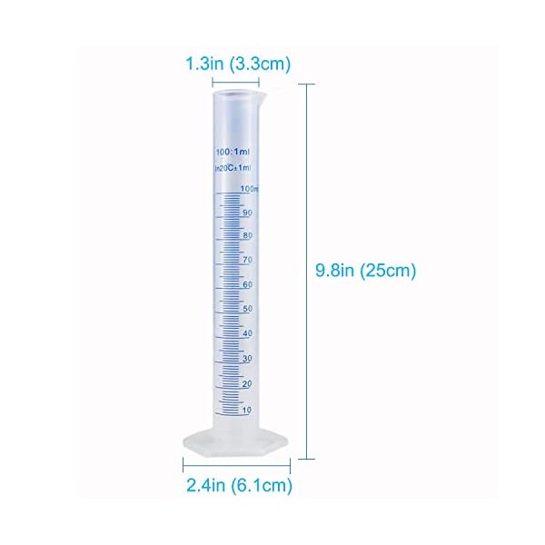 10Pack-100ml-Plastic-Graduated-Cylinder-Plastic-Measuring-Cylinder-Set-2-Sided-Marking-Lab-Cylinders-Clear-Science-Measuring-Cylinder-for-Home-and-School-Science-Laboratory-Supplies 10Pack-100ml-Plastic-Graduated-Cylinder-Plastic-Measuring-Cylinder-Set-2-Sided-Marking-Lab-Cylinders-Clear-Science-Measuring-Cylinder-for-Home-and-School-Science-Laboratory-Supplies