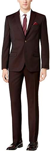 Ben Sherman Men's Slim Fit Two Button Windowpane Suit