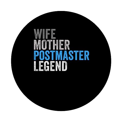Wife Mother Postmaster Legend Funny Occupation Office PopSockets Swappable PopGrip, Black - Image 3